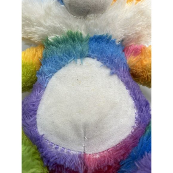 13”Peekaboo Toys Rainbow Colors Colorblock Panda Bear Sparkle Eyes Plush Toy - Picture 4 of 5